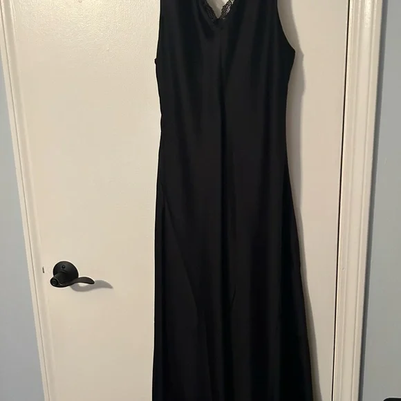Nicole Miller Black satin Maxi Dress - Picture 1 of 4
